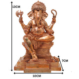Bronze Ganesha Idol, Handcrafted Chola Ganapati Murti for Pooja, Home Temple, Vastu Decor & Gifting, Gold, 5 Inch, 1 Piece