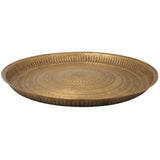 Brass Pooja Plate for Aarti & Mandir Decor, Handcrafted Traditional Puja Thali for Gifting, Gold, 1 Inch, 1 Piece