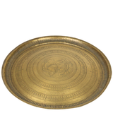 Brass Pooja Thali for Aarti, Temple, Home Decor & Gifting, Traditional Handcrafted Puja Plate, Gold, 1.5 Inch, 1 Piece