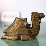 Handcrafted Brass Camel Showpiece | Peetal Pital Pittal Ashtadhatu Ustra Oont Idol | Traditional Vastu Feng Shui Animal Figurine for Home Decor & Gifting