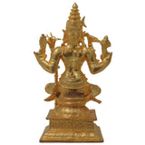 Bronze Meenakshi Devi Idol – Handmade Meenakshi Amman Sculpture, Madurai Goddess Murti, Shakti Vigraham, Sacred Temple Décor Statue, Gold, 4.5 Inch, 1 Piece