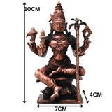 Copper Bhuvaneshwari Devi Idol Handmade Tamra Bhuvaneshwari Taamra Murti Thamira Amman Tamba Vigraham for Pooja Room Temple Decor, Brown, 4 Inch, 1 Piece