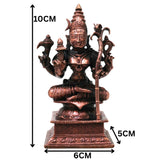 Copper Kamakshi Devi Idol, Handmade Tamra Kamakshi Taamra Devi Thamira Amman Tamba Kamakshi for Home Mandir, Navratri Pooja &amp; Spiritual Decor, Brown, 4 Inch, 1 Piece