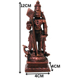 Copper Murugan Idol, Handcrafted Chola Style Subrahmanya Kartikeya Statue for Pooja, Decor & Gifting, Brown, 4.5 Inch, 1 Piece