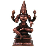 Handcrafted Copper Lakshmi Idol, Mahalakshmi Murti, Traditional Shri Vigraham for Pooja, Vastu &amp; Decor, Brown, 4.5 Inch, 1 Piece