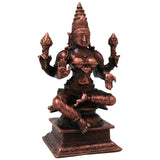 Handcrafted Copper Lakshmi Idol, Mahalakshmi Murti, Traditional Shri Vigraham for Pooja, Vastu &amp; Decor, Brown, 4.5 Inch, 1 Piece