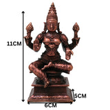 Handcrafted Copper Lakshmi Idol, Mahalakshmi Murti, Traditional Shri Vigraham for Pooja, Vastu &amp; Decor, Brown, 4.5 Inch, 1 Piece