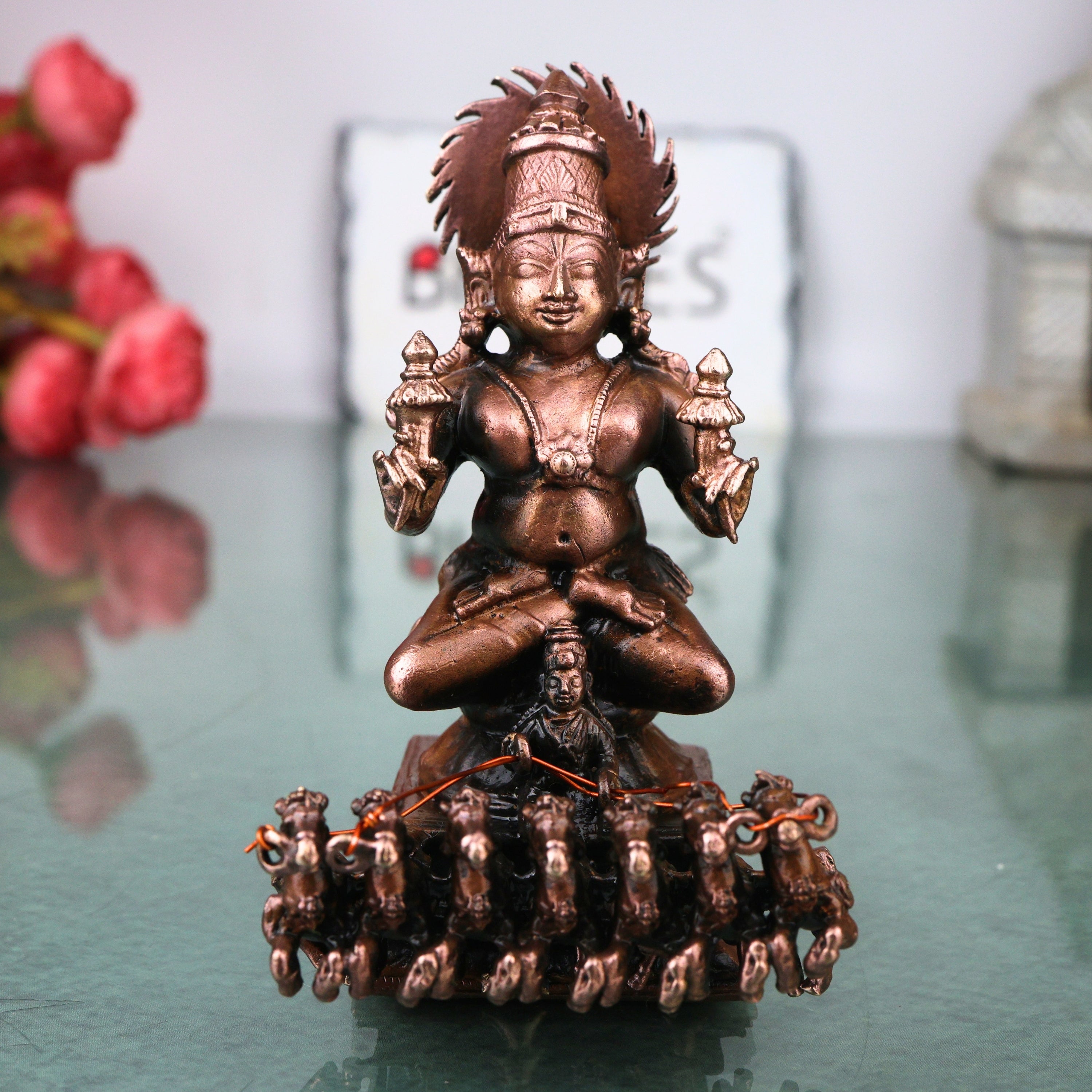 Copper Surya Dev Idol