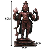 Copper Handcrafted Vishnu Murti Idol, Traditional Narayana Perumal Statue for Pooja, Home Décor & Gifting, Brown, 3 Inch, 1 Piece