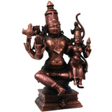 Copper Vishnu Lakshmi Idol Handcrafted Traditional Srinivasa Venkateswara Murti for Pooja Decor Gift, Brown, 5.5 Inch, 1 Piece