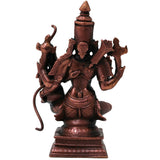 Copper Vishnu Lakshmi Idol Handcrafted Traditional Srinivasa Venkateswara Murti for Pooja Decor Gift, Brown, 5.5 Inch, 1 Piece