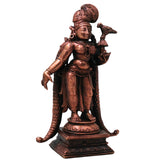 Meenakshi Copper Meenakshi Amman Idol Handcrafted Traditional Chola Devi Murti for Pooja Home Decor Gifting, Brown, 4.5 Inch, 1 Piece