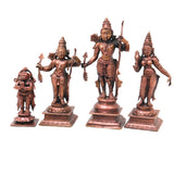 Copper Ramdarbar Idol with Sita Ram Lakshman Hanuman for Pooja, Handcrafted Vastu & Home Decor, Brown, 6 Inch, 1 Piece