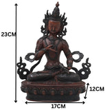 Brass Vajrasattva Idol for Pooja, Handcrafted Tibetan Buddhist Statue for Home Decor & Spiritual Gifting, Brown, 9 Inch, 1 Piece