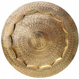 Bhunes Brass Plate, Carving Plate, Decorative Plate, Hand Carving Brass Plate, Pooja Plate,Gold, 15.75 Inch, 1 Piece