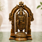 Brass Venkateshwara Govinda Idol, Handcrafted Tirupati Balaji Srinivasa Statue for Pooja Home Decor Gift, Gold, 8.5 Inch, 1 Piece