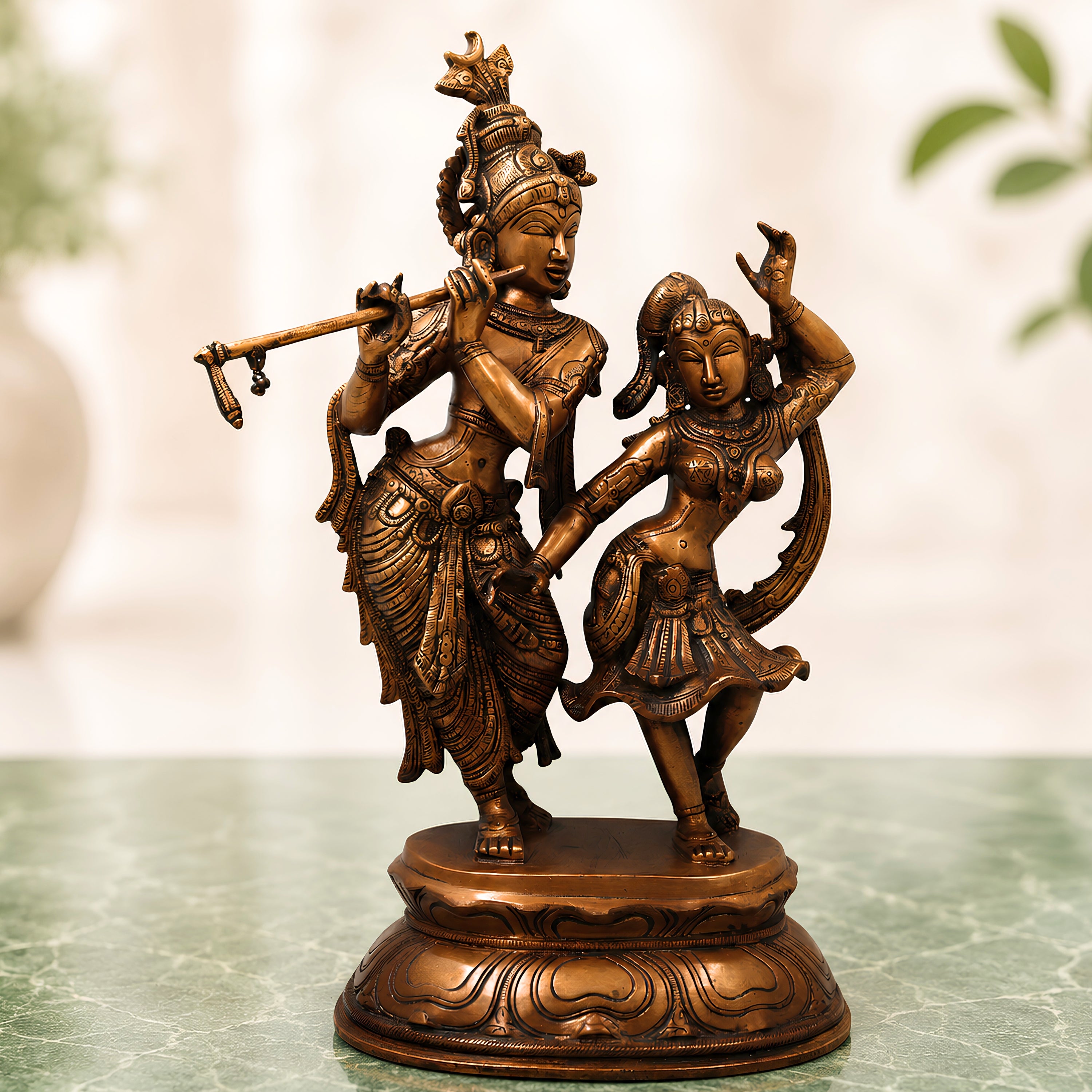 Brass Radha Krishna Idol 