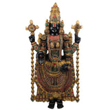 Brass Tirupati Balaji Idol, Handcrafted Venkateswara Swamy Murti for Pooja, Home Decor & Gifting, Gold, 34.5 Inch, 1 Piece