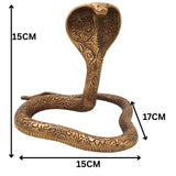 Brass Snake Handcrafted Naag Devta Idol for Pooja, Vastu Home Decor & Spiritual Traditional Gifting, Gold, 6 Inch, 1 Piece