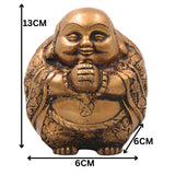 Brass Laughing Buddha Idol, Handcrafted Hotei Budai Statue for Vastu, Pooja, Home Decor & Gifting, Gold, 5 Inch, 1 Piece