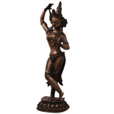 Brass Tara Devi Idol Handmade Traditional Chola Style Sculpture for Pooja, Spiritual Home Decor & Gifting, Gold, 20.5 Inch, 1 Piece