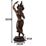 Brass Tara Devi Idol Handmade Traditional Chola Style Sculpture for Pooja, Spiritual Home Decor & Gifting, Gold, 20.5 Inch, 1 Piece