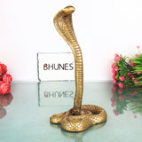 Brass Snake Handcrafted Naag Devta Idol for Pooja, Vastu & Home Decor, Traditional Cobra Sculpture, Gold, 10.5 Inch, 1 Piece
