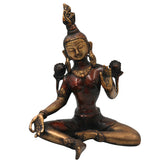 Brass Tara Devi Idol for Pooja & Home Decor, Handcrafted Traditional Mahavidya Goddess Sculpture, Gold, 11 Inch, 1 Piece