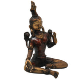 Brass Tara Devi Idol for Pooja & Home Decor, Handcrafted Traditional Mahavidya Goddess Sculpture, Gold, 11 Inch, 1 Piece