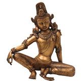 Brass Indra Idol Devendra Murti Handcrafted Traditional Chola Style Pooja Home Decor Gift Statue, Gold, 12 Inch, 1 Piece