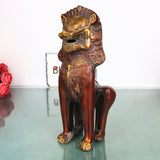 Brass Simha  Handcrafted Lion Statue for Home Decor, Pooja, Vastu & Traditional Spiritual Gifting, Gold, 11 Inch, 1 Piece
