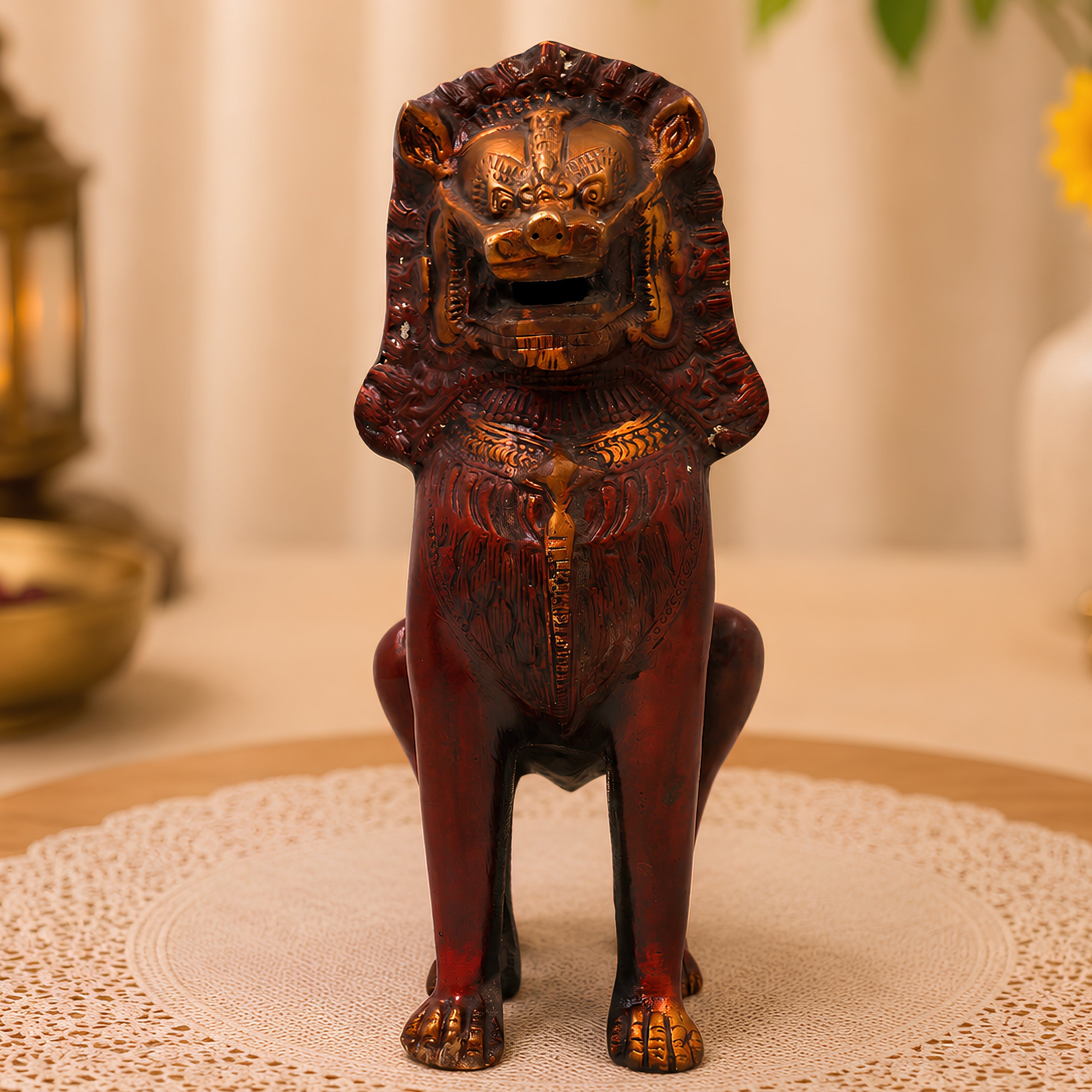 Brass Lion Statue 