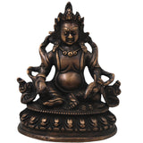 Brass Kubera Idol Vaishravana Wealth God Statue for Pooja Home Decor Gifting Traditional Handcrafted Art, Gold, 6.5 Inch, 1 Piece