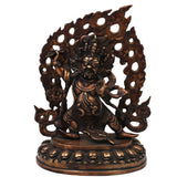 Handcrafted Brass Vajrapani Idol for Spiritual Protection, Meditation &amp; Temple Decor, Gold, 12.5 Inch, 1 Piece