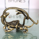 Brass Naag Kurma Tortoise Showpiece for Vastu Pooja Home Decor Gifting Traditional Handcrafted Idol, Gold, 1.5 Inch, 1 Piece