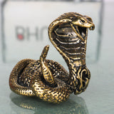 Brass Naga Snake Idol for Pooja, Handcrafted Traditional Sarpa Murti Home Decor & Spiritual Gifting, Gold, 1.5 Inch, 1 Piece