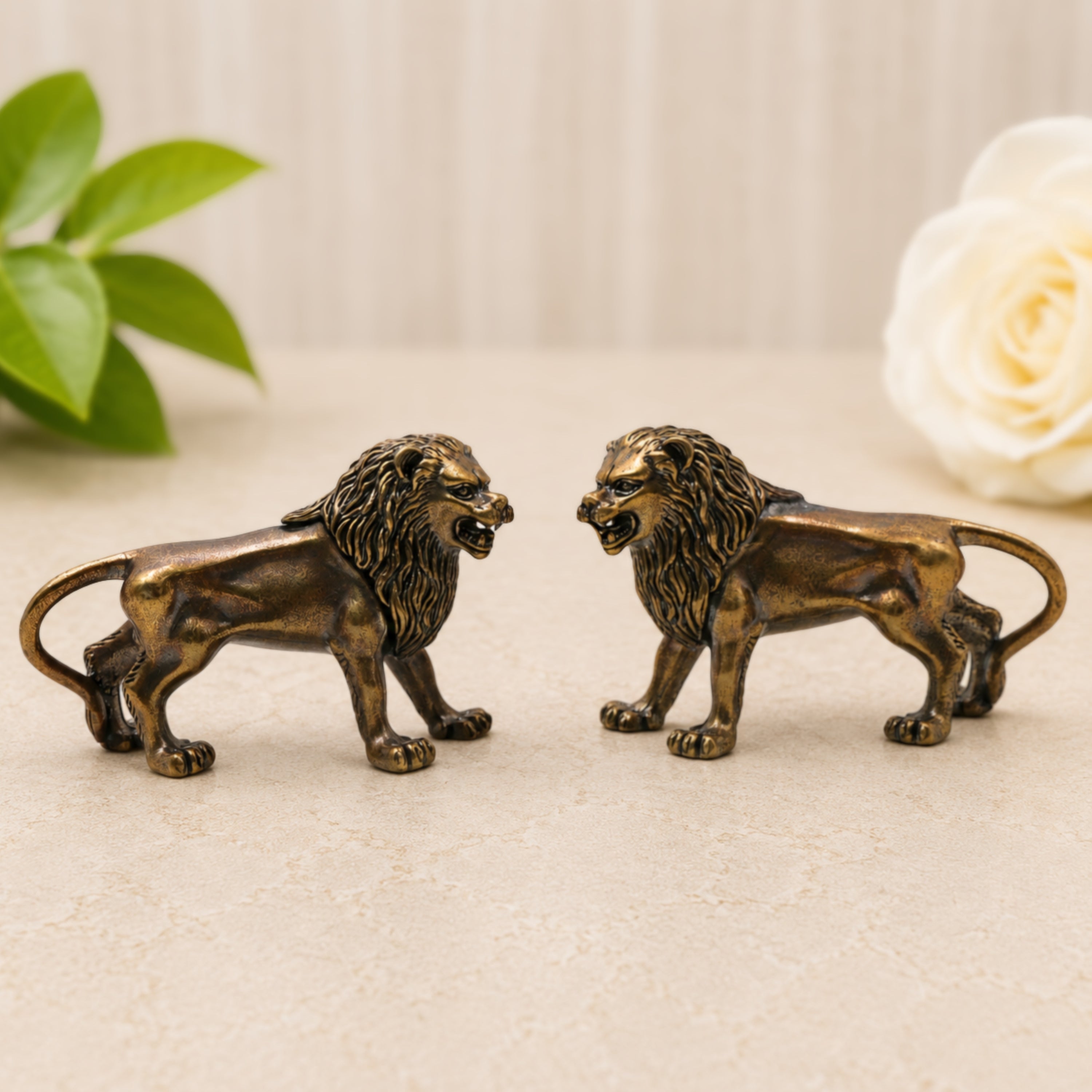 Brass Lion Sculpture