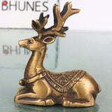 Brass Deer Statue Handcrafted Traditional Mriga Sculpture for Vastu Pooja Home Decor & Gifting, Gold, 3 Inch, 1 Piece