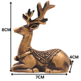 Brass Deer Statue Handcrafted Traditional Mriga Sculpture for Vastu Pooja Home Decor & Gifting, Gold, 3 Inch, 1 Piece