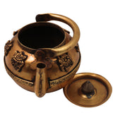 Brass Kettle Peetal Tea Pot Handcrafted Traditional Chola Style Pooja Home Decor Gifting Vessel, Gold, 6.5 Inch, 1 Piece