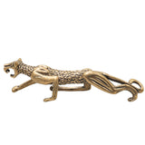 Brass Leopard Panther Table Decorative Handcrafted Wildlife Sculpture for Vastu Home Decor Gifting, Gold, 1 Inch, 1 Piece