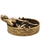 Brass Lady In Bathtub Table Decorative Sculpture Traditional Handcrafted Snan Sundari Decor Idol for Home Gifting & Vastu, Gold, 1 Inch, 1 Piece