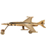 Brass Jet Vimana Showpiece Handcrafted Traditional Aviation Decor Idol for Home Office Vaastu Gifting, Gold, 3 Inch, 1 Piece