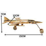 Brass Jet Vimana Showpiece Handcrafted Traditional Aviation Decor Idol for Home Office Vaastu Gifting, Gold, 3 Inch, 1 Piece