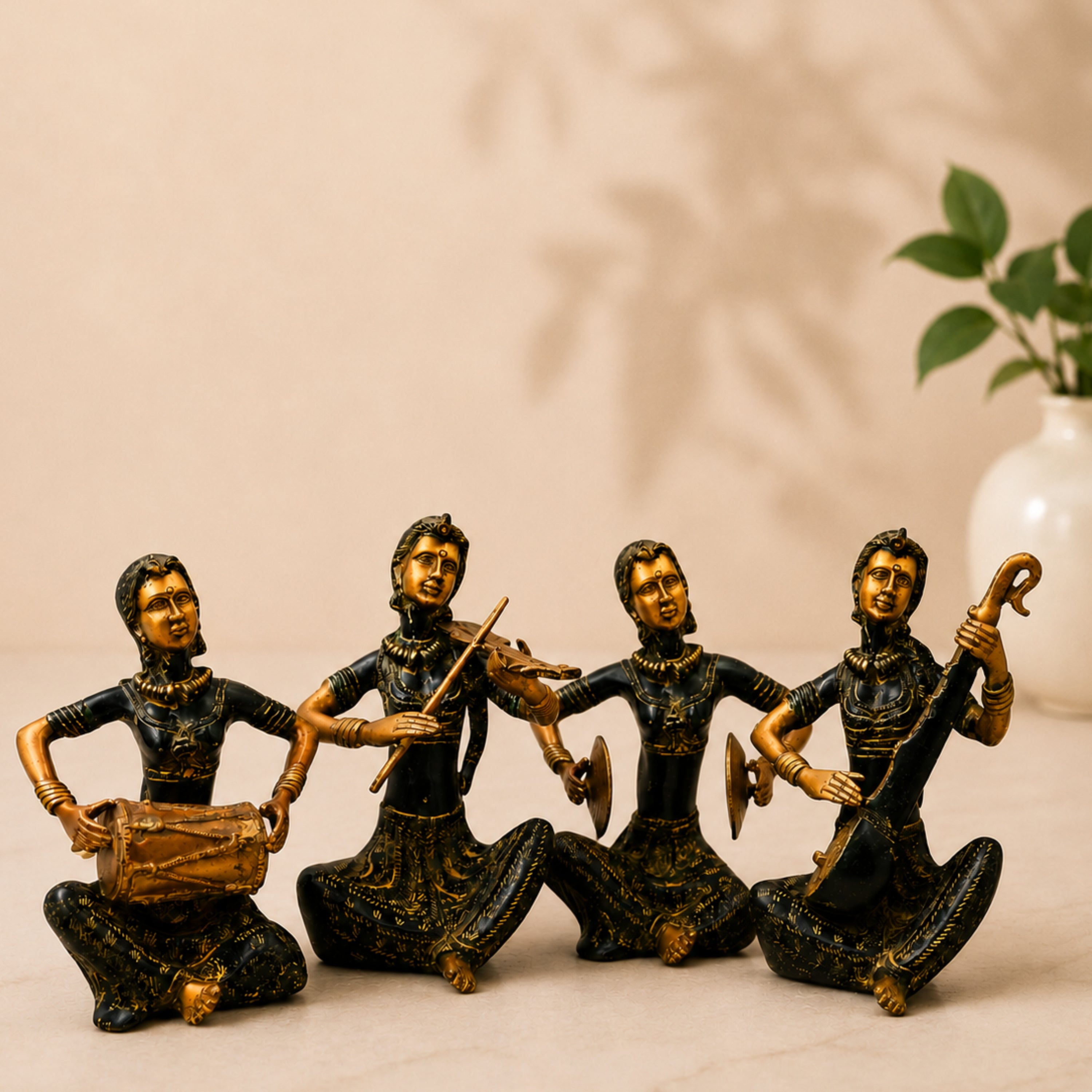 Brass Lady Musician Set