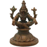 Handcrafted Bronze Yoga Narasimha Idol, Narahari Chola Style Murti for Pooja, Home Decor & Spiritual Gifting, Brown, 4 Inch, 1 Piece