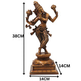 Brass Krishna Idol Handcrafted Venugopala Govinda Murti for Pooja, Home Decor, Gifting, Gold, 15 Inch, 1 Piece