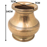 Brass Lota Kalash for Pooja, Purna Kumbha Sacred Ritual Vessel, Handcrafted Traditional Chola Gift Decor, Gold, 5.5 Inch, 1 Piece