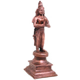 Handcrafted Copper Alwar Idol, Alvar Murti, Azhwar Vigraham, Srivaishnava Figurine for Pooja &amp; Decor, Brown, 6 Inch, 1 Piece