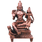 Handcrafted Copper Sita Ram Idol, Sri Ram Janaki Murti, Divine Pooja Vigraha for Home Temple &amp; Spiritual Décor, Brown, 3.5 Inch, 1 Piece